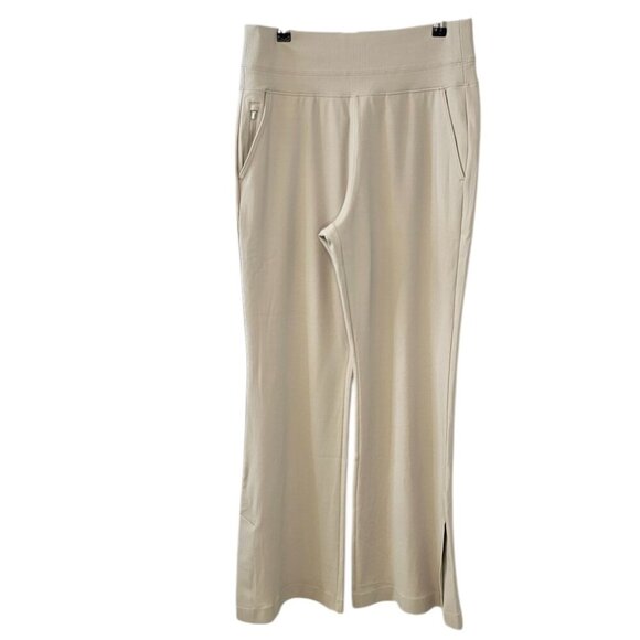 Athleta Venice Pant, High Rise, Slit Hem, Cream, Wide Leg, Stretch, Size M - Picture 1 of 9